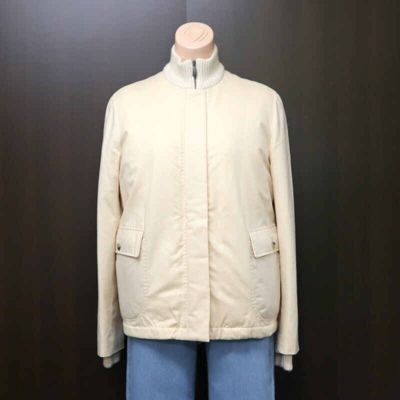 【中古】malo マーロ ジャケット カシミヤ×シルク アイボリー サイズ42