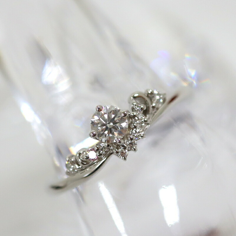 【中古】Jewelry Pt950 ダイヤモンド デザイン リング プラチナ D0.212ct/0.06ct 12.5号