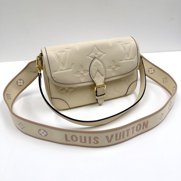 【中古】LOUIS VUITTON ルイヴィトン ディアヌ 2WAYショルダーバッグ モノグラムアンプラント クレーム M46388 RFID