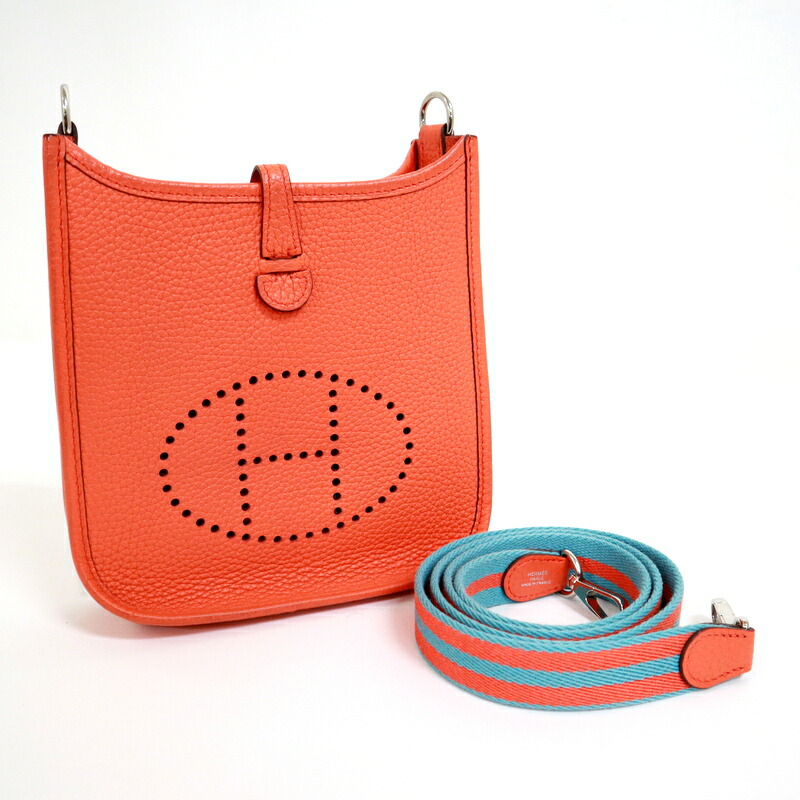 【中古】HERMES エルメス エブリン・アマゾン（TPM） トリヨンクレマンス オレンジポピー×シルバー金具 T刻印 2015年