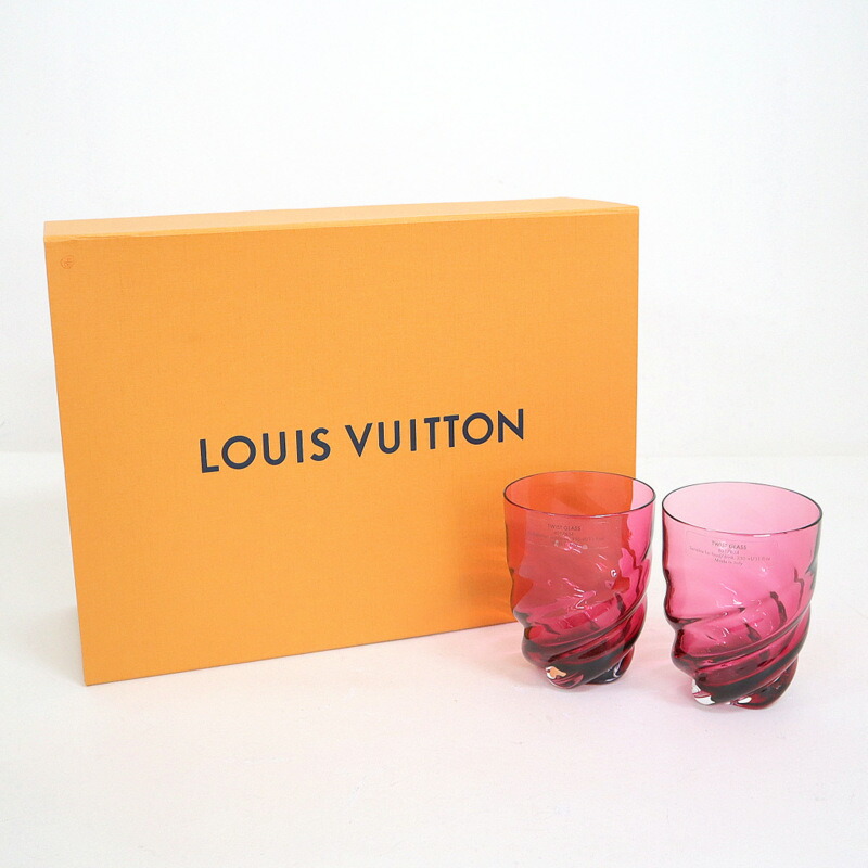 【中古】LOUIS VUITTON ルイヴィトン 捩じり水のみ書き割り ヴィネツィアンルビー ムラーノガラス