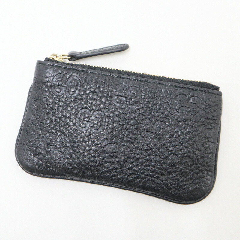 【中古】GUCCI グッチ コインケース GGエンブレム GGグレインレザー ブラック 815891｜JJcollection