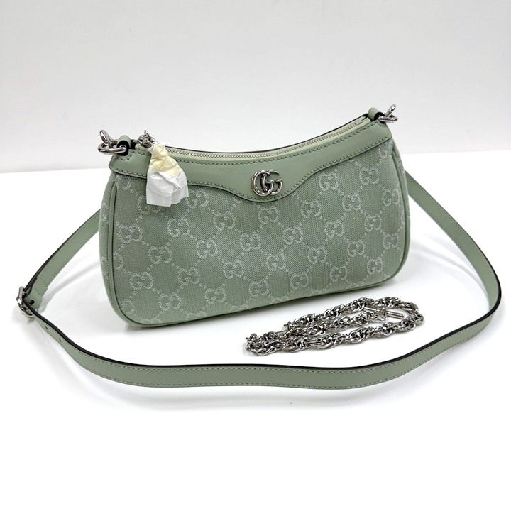【中古】GUCCI グッチ オフィディア スモールショルダーバッグ ダブルG GGスプリーム ペールグリーン 784753