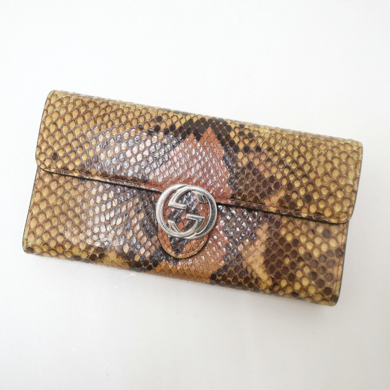 楽天市場】【中古】 GUCCI （グッチ） ｺﾝﾁﾈﾝﾀﾙ ｳｫﾚｯﾄ Python 財布 長