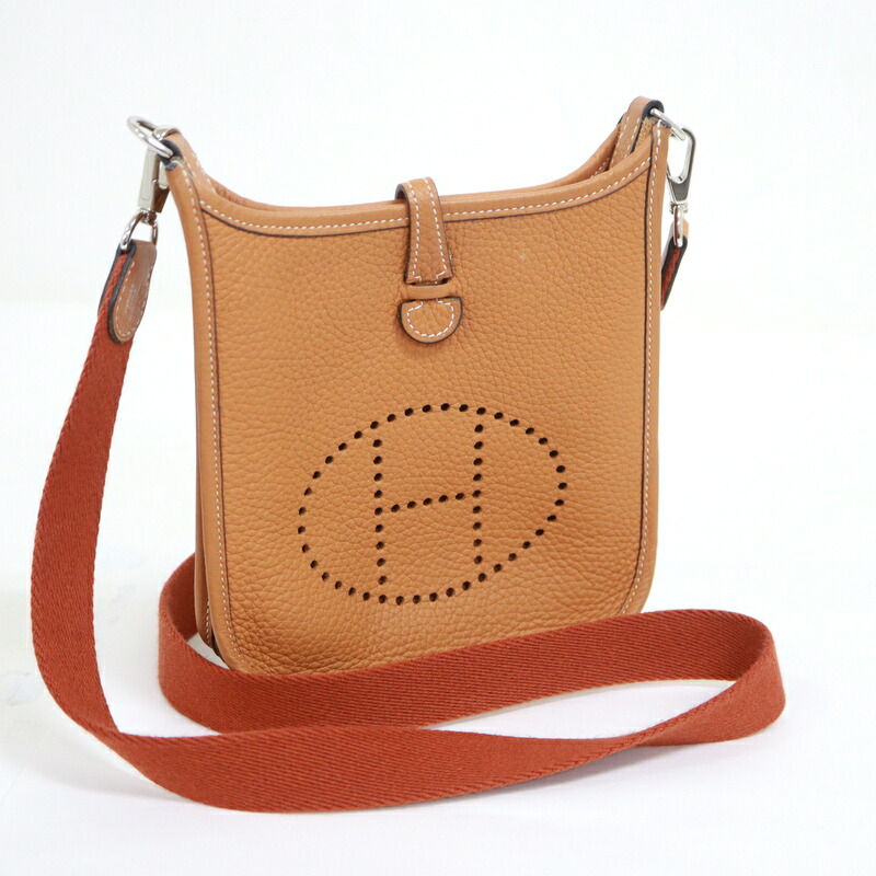 【中古】HERMES エルメス エブリンTPM ショルダーバッグ ブラウン シルバー金具 トリヨンクレマンス X刻印 2016年