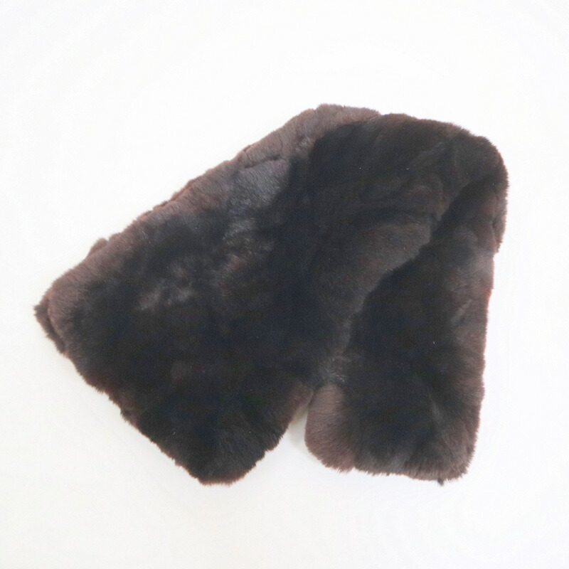 【中古】CHANEL シャネル ラパンファー マフラー ブラウン ラビットファー×シルク100% 36,452円