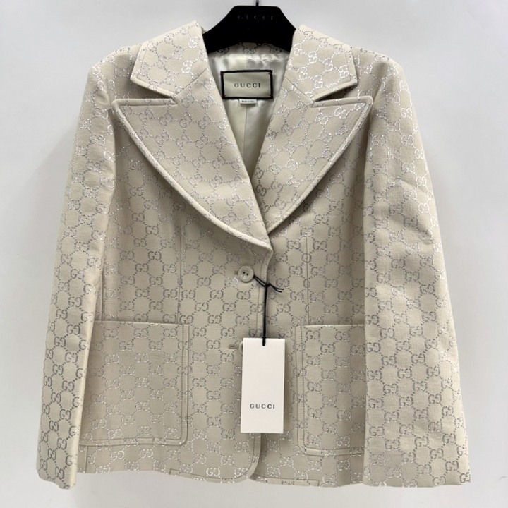 【中古】GUCCI グッチ インターロッキングG テーラード・ジャケット ウール68% サイズ44（175/96Y） 623766