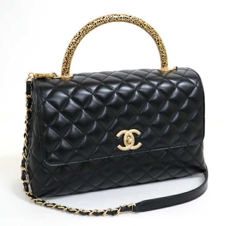【中古】CHANEL シャネル ココハンドル29 ブラック×ゴールド金具 カーフスキン・レザー A92991|JJcollection