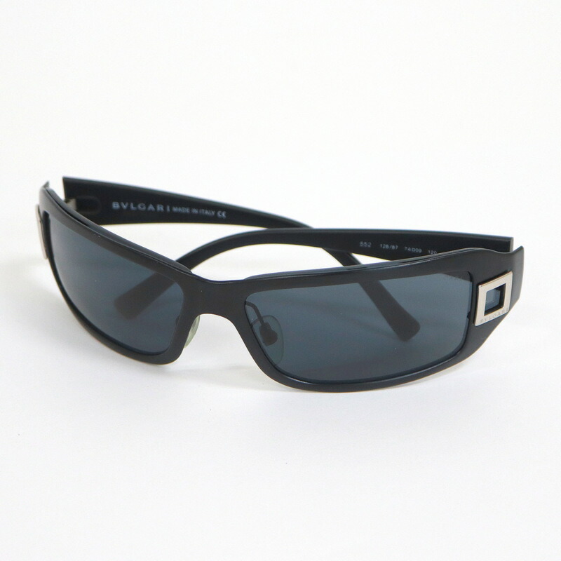 【中古】BVLGARI ブルガリ サングラス オープンスクエア ブラック 552 128/87 74□09 120