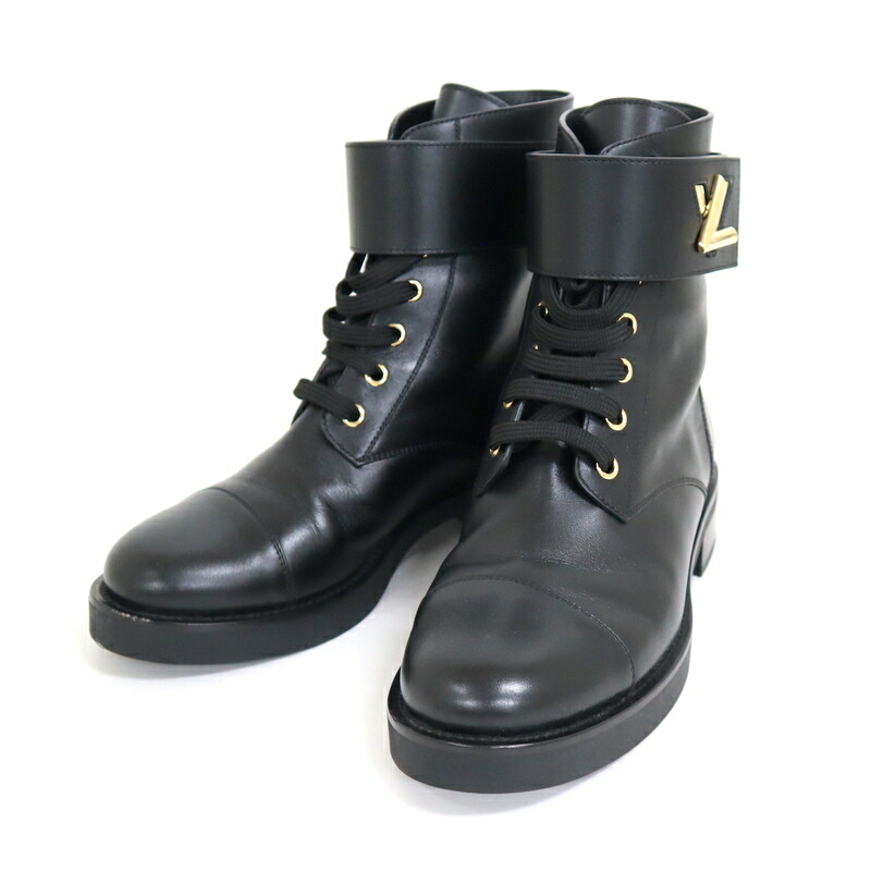 【中古】LOUIS VUITTON ルイヴィトン ブーツ ワンダーランドライン ブラック レザー 38｜JJcollection