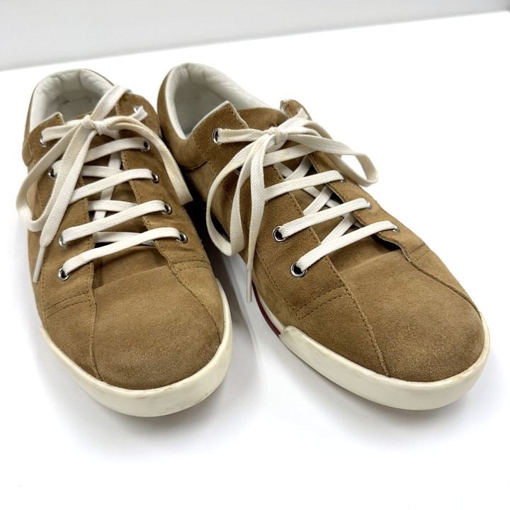 【中古】GUCCI グッチ ローカットスニーカー 赤銅色 スエードクロス×脂系 ♯6.5 281009