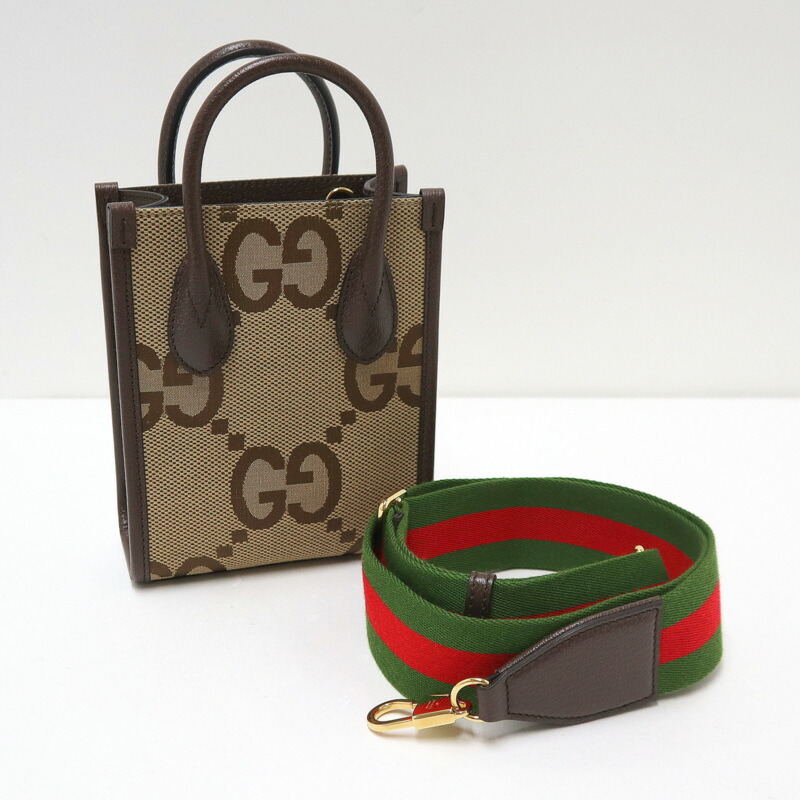 【中古】GUCCI グッチ ジャンボGG・ミニトート キャンバス×レザー ブラウン×ベージュ 699406|JJcollection
