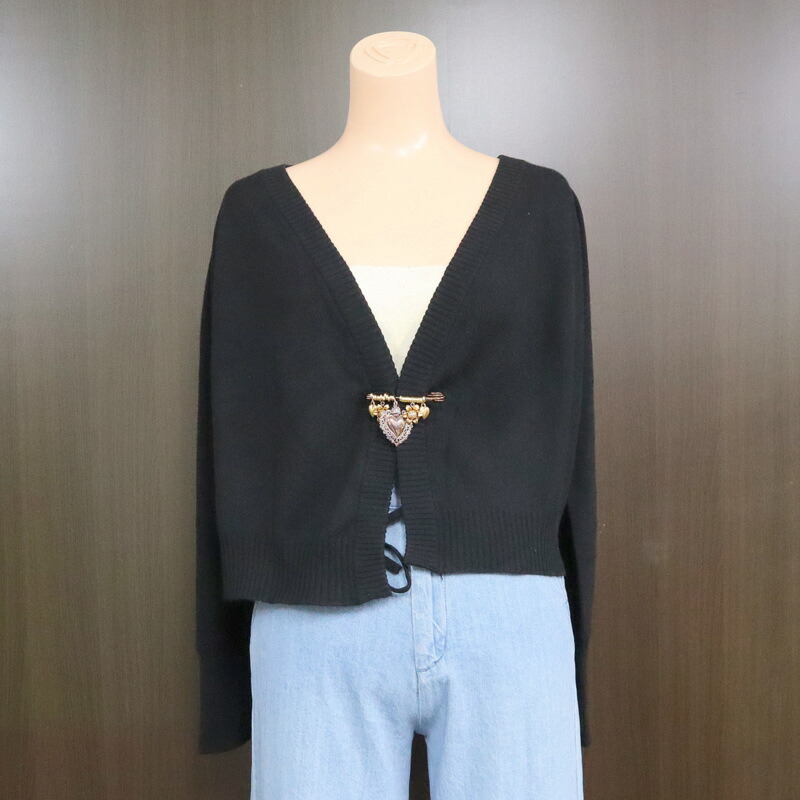 【中古】DOLCE＆GABBANA ドルチェアンドガッバーナ カシミール・ジレー 胸飾り付き添い人 黒いこと ♯44 FGL38K