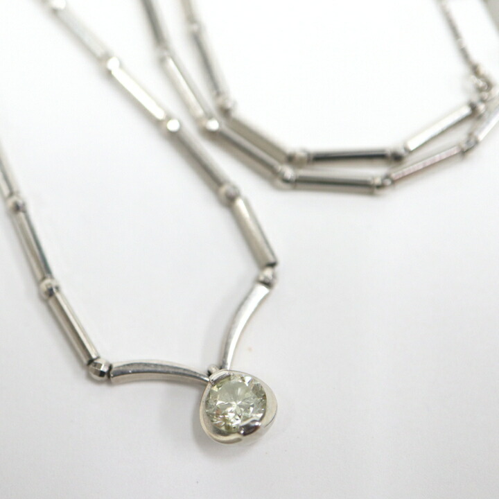 【中古】Jewelry Pt850・Pt900 金剛石首飾り プラチナ D:0.544コンピュータ断層撮影法 40珊 9.3g