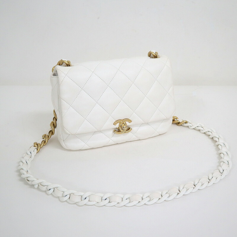 【中古】CHANEL シャネル マトラッセ21 チェーン店ショルダーバッグ スモール・下げ翼 白いこと 子ヒツジひと肌 AS3206 集積回路心付け