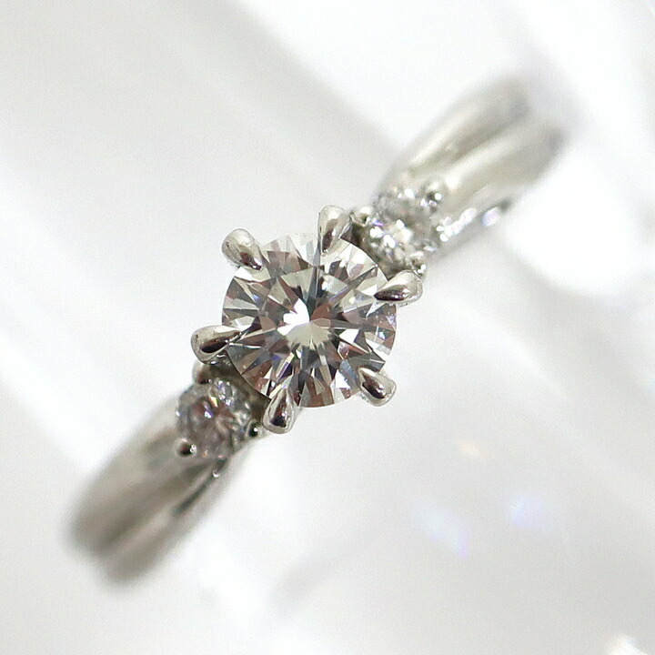 【中古】Jewelry Pt900 ダイヤリング D0.322ct/D0.07ct 4.4g 9号｜JJcollection