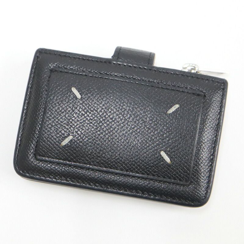 【中古】MaisonMargiela メゾンマルジェラ カードコインケース ブラック レザー S35UI0532