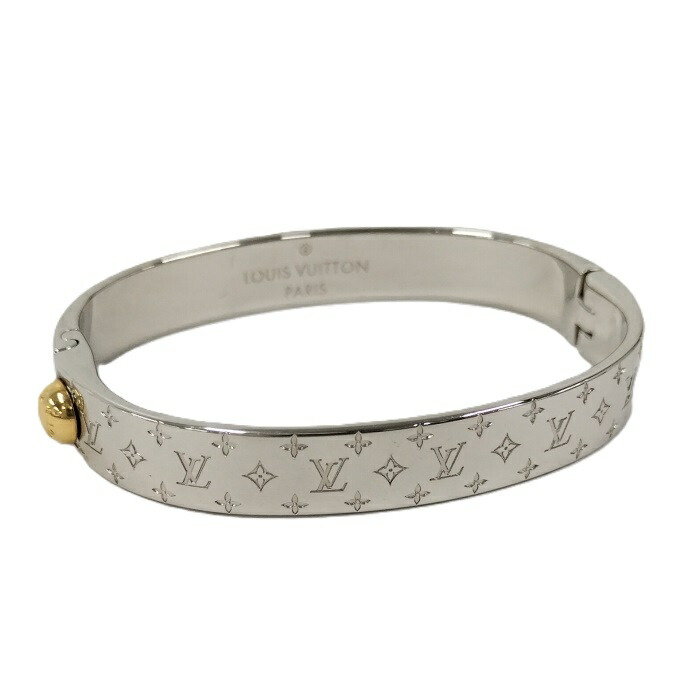 すいじん【美品】ルイヴィトン カフ・ナノグラム　バングル M ブレスレット LOUIS VUITTON ルイヴィトン ブレスレット バングル M00252 カフ