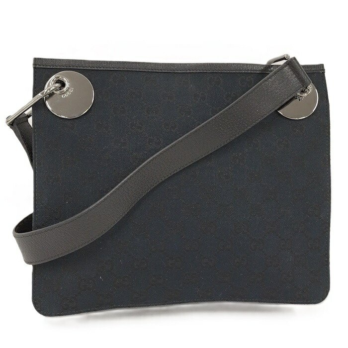 GUCCI ブラック ショルダーバッグ 【中古】 GUCCI グッチ GGエンボス ショルダーバッグ レザー 658553 0416