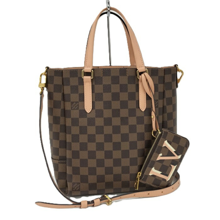 【中古】LOUIS VUITTON ベルモントNV BB 2WAYハンドバック ダミエ エベヌ さくら色ベージュ N60297