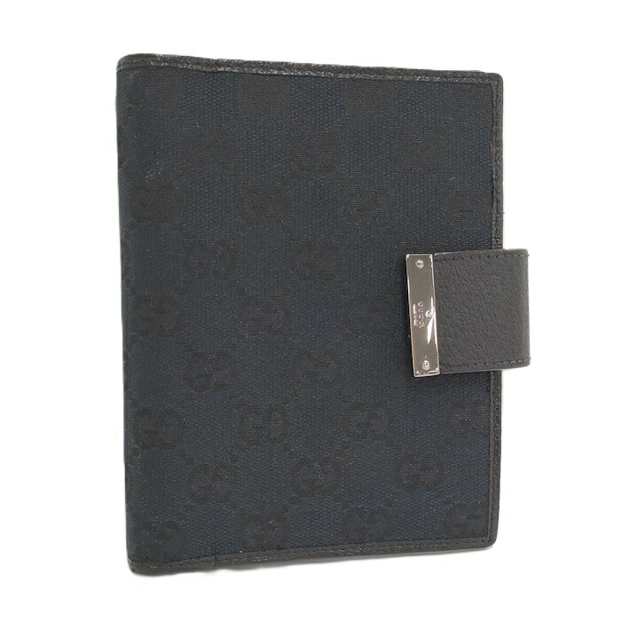 GUCCI グッチ シマ GG柄 型押し 総柄 本革 レザー手帳 黒 グッチ(Gucci) グッチ 手帳カバー グッチシマ 154694 レザー