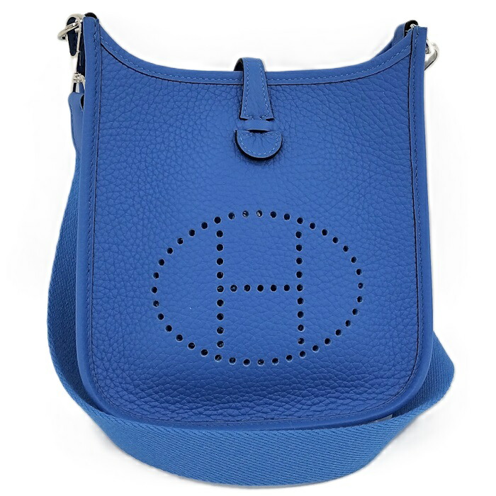 【中古】HERMES エブリンTPM アマゾン ショルダーバッグ トリヨンクレマンス 青色系 W目じるし バッグ・小物・ブランド雑貨-バッグ