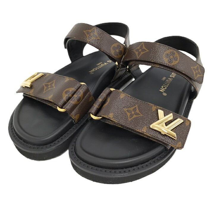 LOUIS VUITTON サンダル モノグラム サイズ35 ルイヴィトン サンダル LV 35 ブラック
