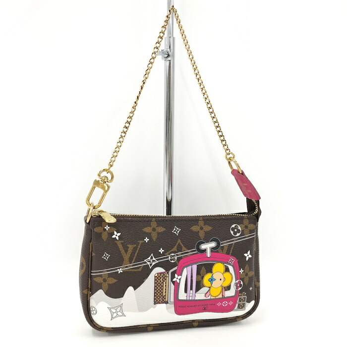 【中古】LOUIS VUITTON ミニ ポシェットアクセソワール 付属物合切袋 モノグラム ヴィヴィエンヌ M68490