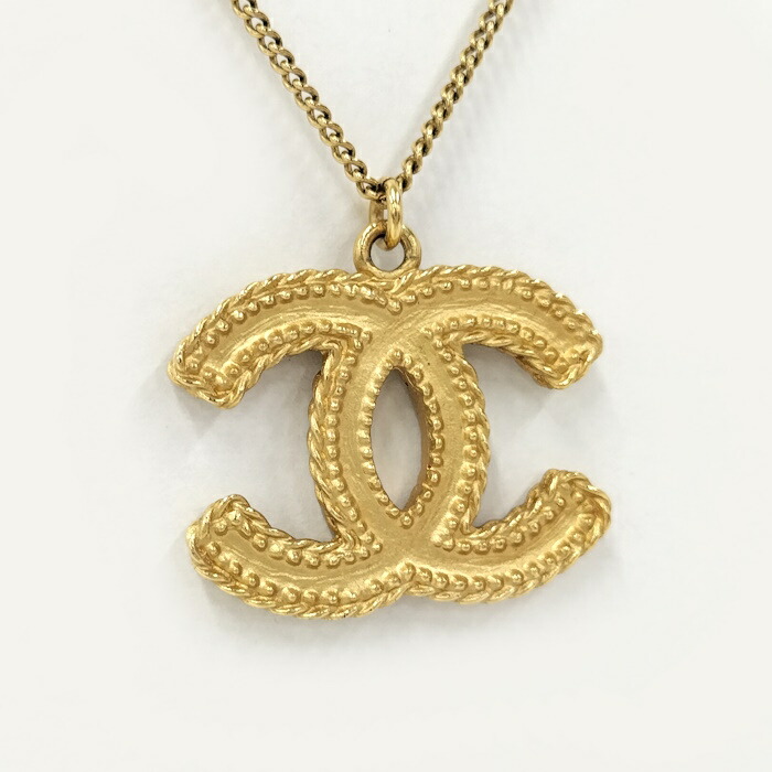 【中古】CHANEL ネックレス ペンダント ココマーク メッキ GP ゴールド 12P