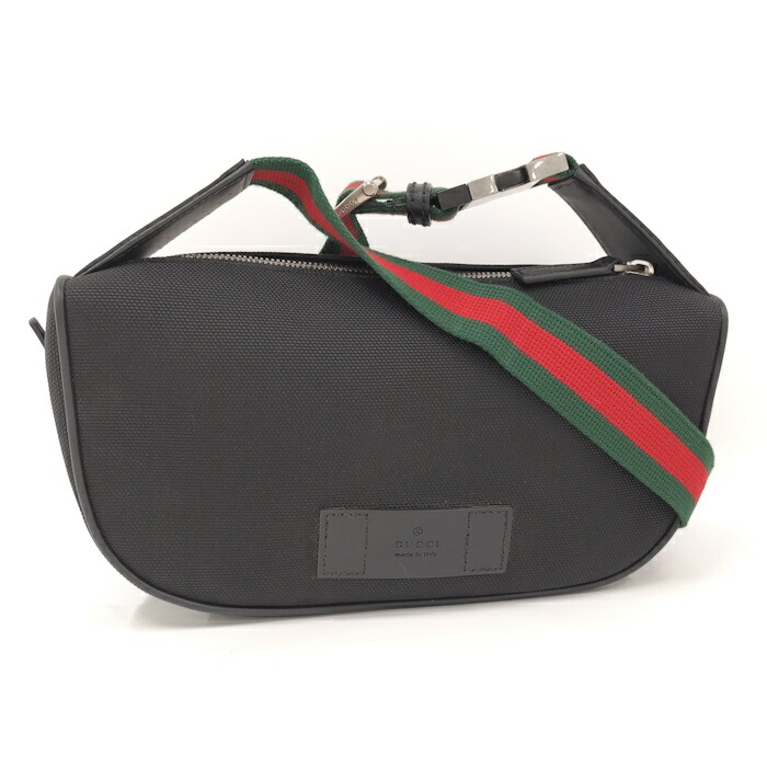 GUCCI ボディバッグ GGキャンバス ネイビー グレー シェリーライン GUCCI オールドグッチ ヴィンテージ シェリーライン GG