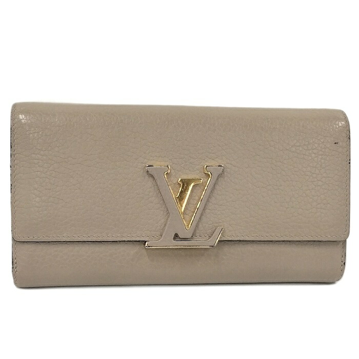 【中古】LOUIS VUITTON ポルトフォイユ カプシーヌ 長札入れ トリヨン ガレ M61249 財布・ケース-レディース財布