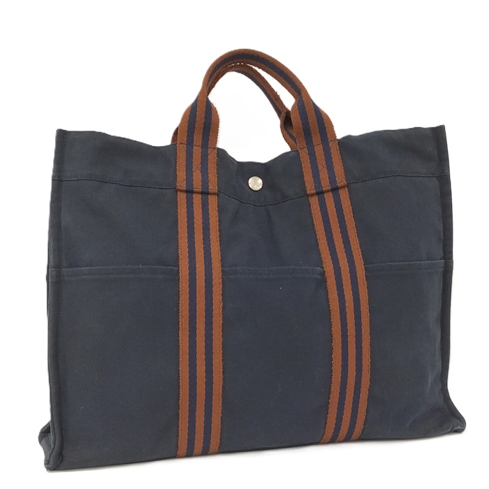 エルメス フールトゥM M サイン入り HERMES キャンバス トートバッグ フールトゥMM エルメス