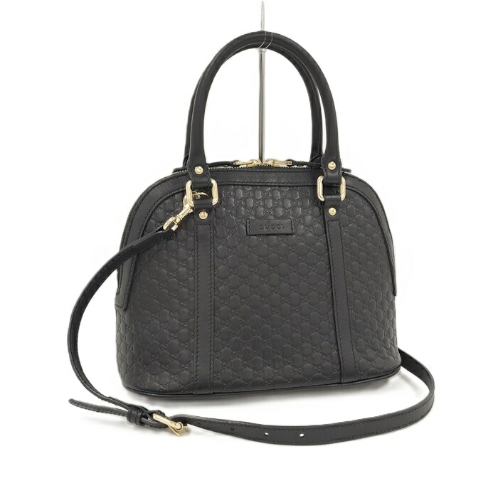 GUCCI グッチ　バッグ　ハンドバッグ　ブラック GUCCI - グッチ GUCCI ハンドバッグ レザー 黒 ブラック 170004