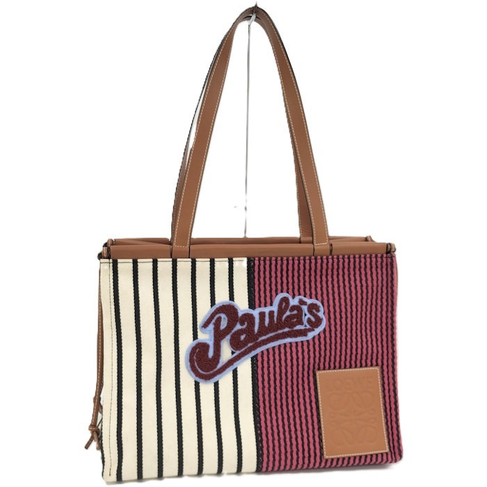 【中古】LOEWE トートバッグ キャンバス マルチカラー