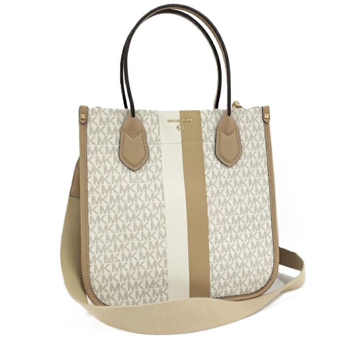 【中古】MICHAEL KORS 2WAYショルダーバッグ MKシグネチャー PVC ホワイト
