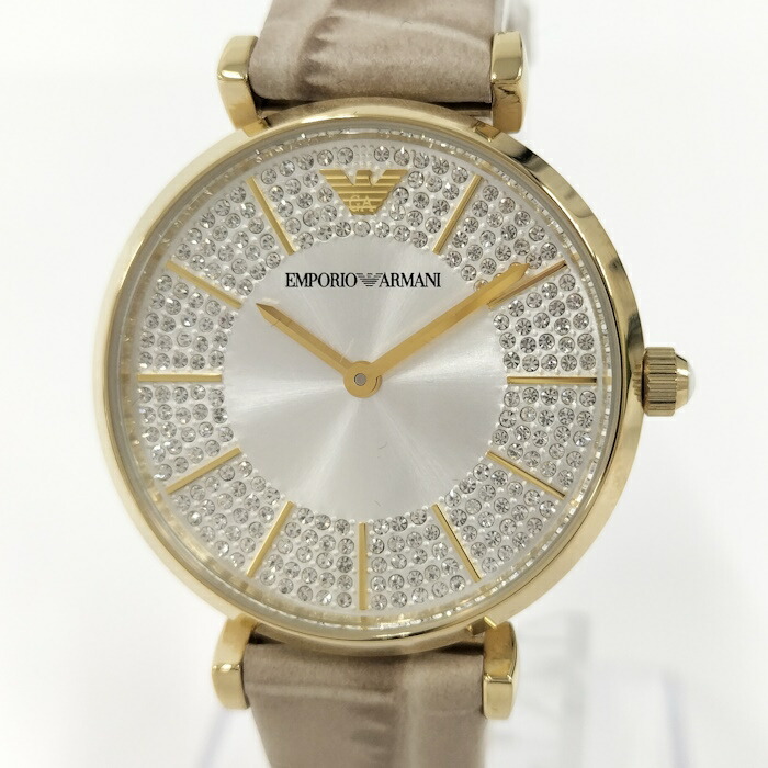 【中古】EMPORIO ARMANI メンズ 腕時計 クオーツ SS レザー シルバー文字盤 AR11518 6,701円