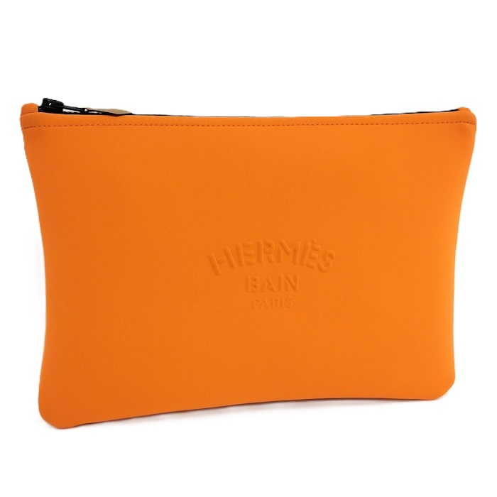 【中古】HERMES ネオヴァンMM 二つ目御徒面子 ナイロン オレンジ色