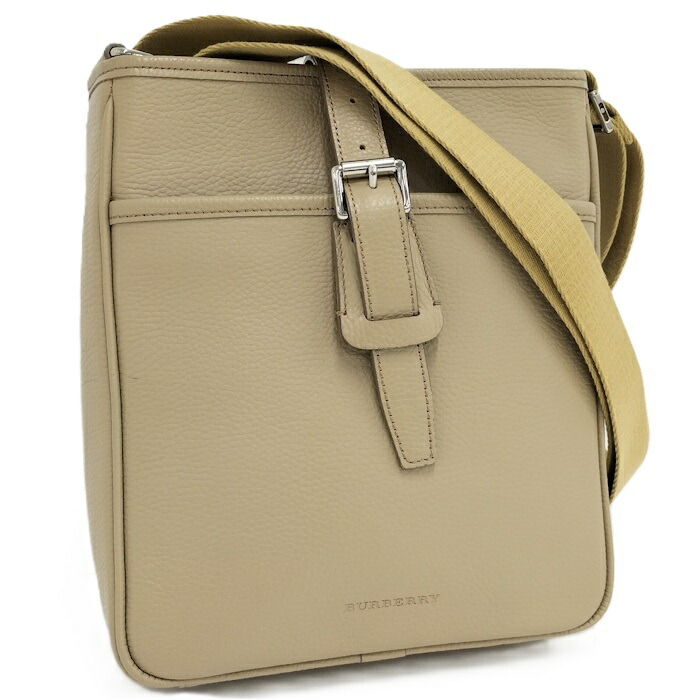【中古】BURBERRY ショルダーバッグ なめし革 ベージュ