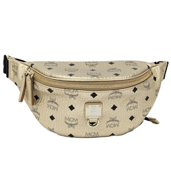 【中古】MCM 上半身御徒面子 胴締め御徒面子 ヴィセトス なめし革 ゴールド
