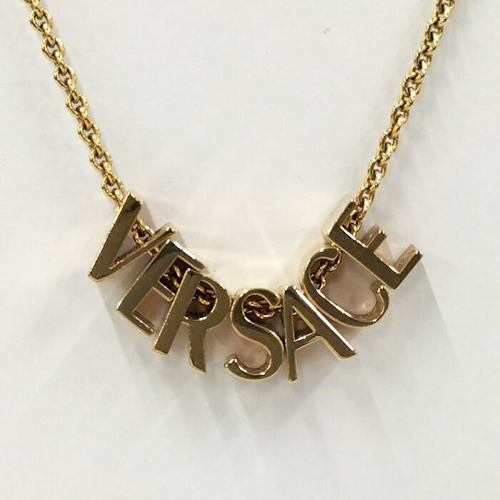 【中古】VERSACE ロゴ ゴールドネックレス メッキ ゴールド｜JJcollection