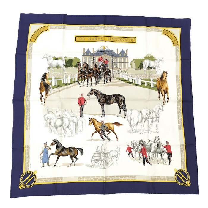 エルメス　ヴィンテージシルクジャケット(競走馬) 楽天市場】質屋 エルメス HERMES スカーフ カレ90 LES HARAS