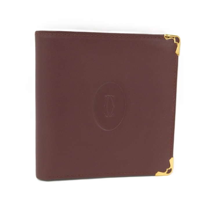 楽天市場】【中古】Cartier 2つ折り 財布 マストライン ボルドー