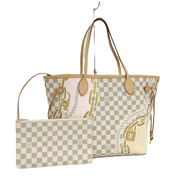 【中古】LOUIS VUITTON ネヴァーフルMM トートバッグ ダミエ アズール N40471