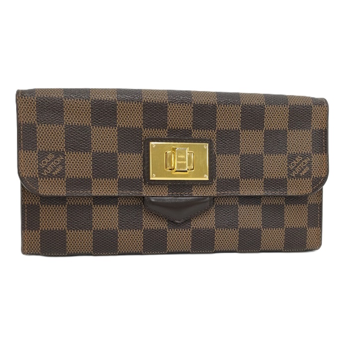 【中古】LOUIS VUITTON ポルトフォイユローズベリー 長札入れ ダミエ エベヌ N63017