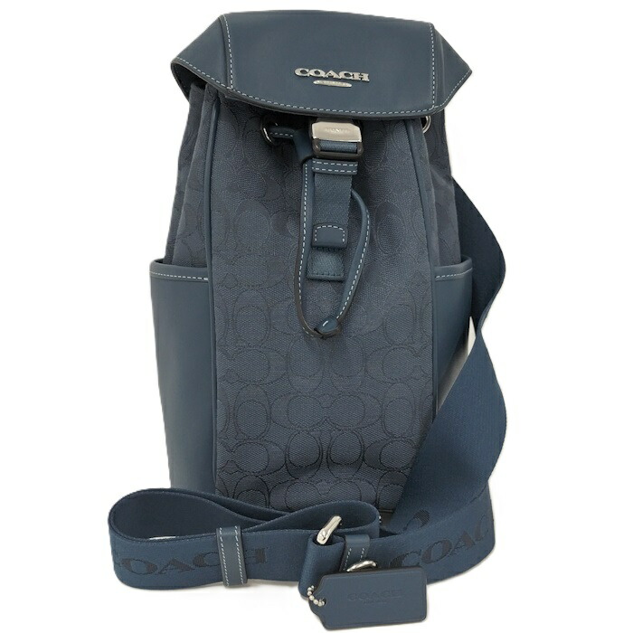 COACH（コーチ）ハンドバッグ　濃紺　デニム調　シグネチャー柄　中古　希少 COACH（コーチ）ハンドバッグ 濃紺 デニム調 シグネチャー柄