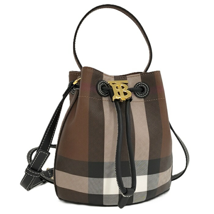 【中古】BURBERRY ショルダーバッグ レザー PVC ブラウン系