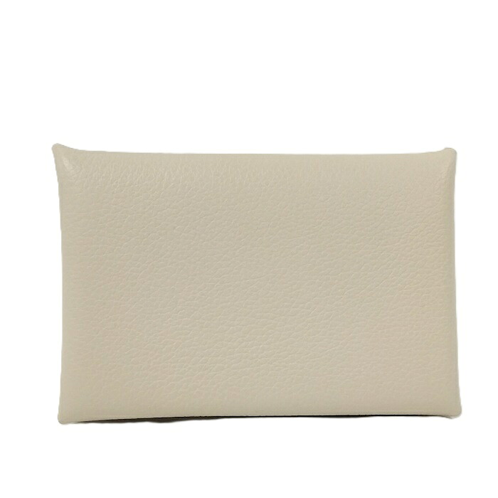 【中古】HERMES カルヴィ コインケース レザー ホワイト B刻印
