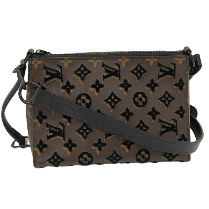 【中古】LOUIS VUITTON トリ一角 伝達人 モノグラム タフタージュ ショルダーバッグ M45070
