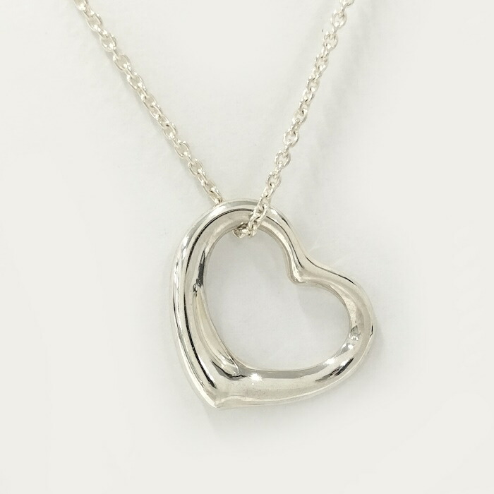 【中古】Tiffany&Co. ネックレス オープンハート エルサペレッティ SV925 シルバー 5.8g