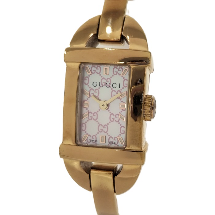 【中古】GUCCI レディース 腕時計 クォーツ SS ゴールド GP ホワイトシェル文字盤 6800L